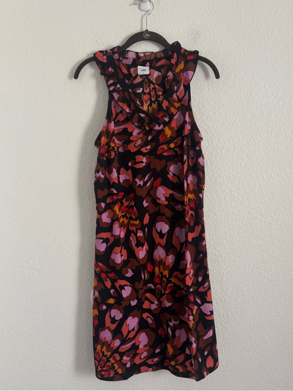 CAbi Women's Size Small Multicolor Printed Monarch Dress Style 4454